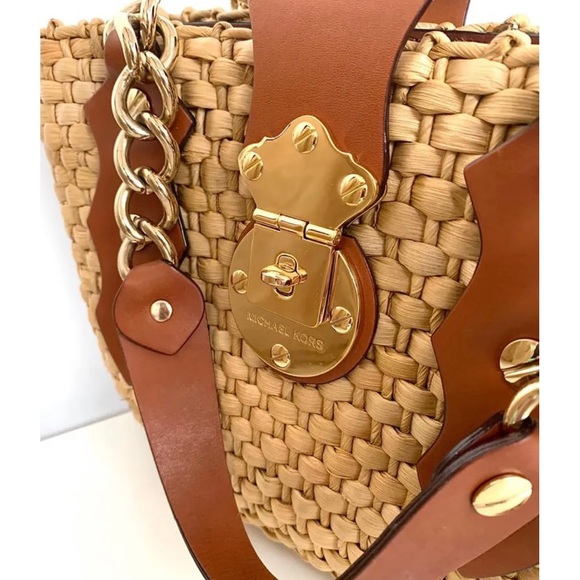 MICHAEL KORS Santorini Raffia Straw Tote Bag - Picture 8 of 11